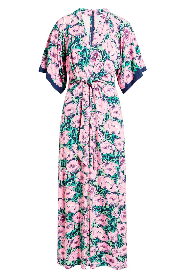 Wisteria Floral Maxi Dress, Alternate, color, PINK/ GREEN/ NAVY FLORAL