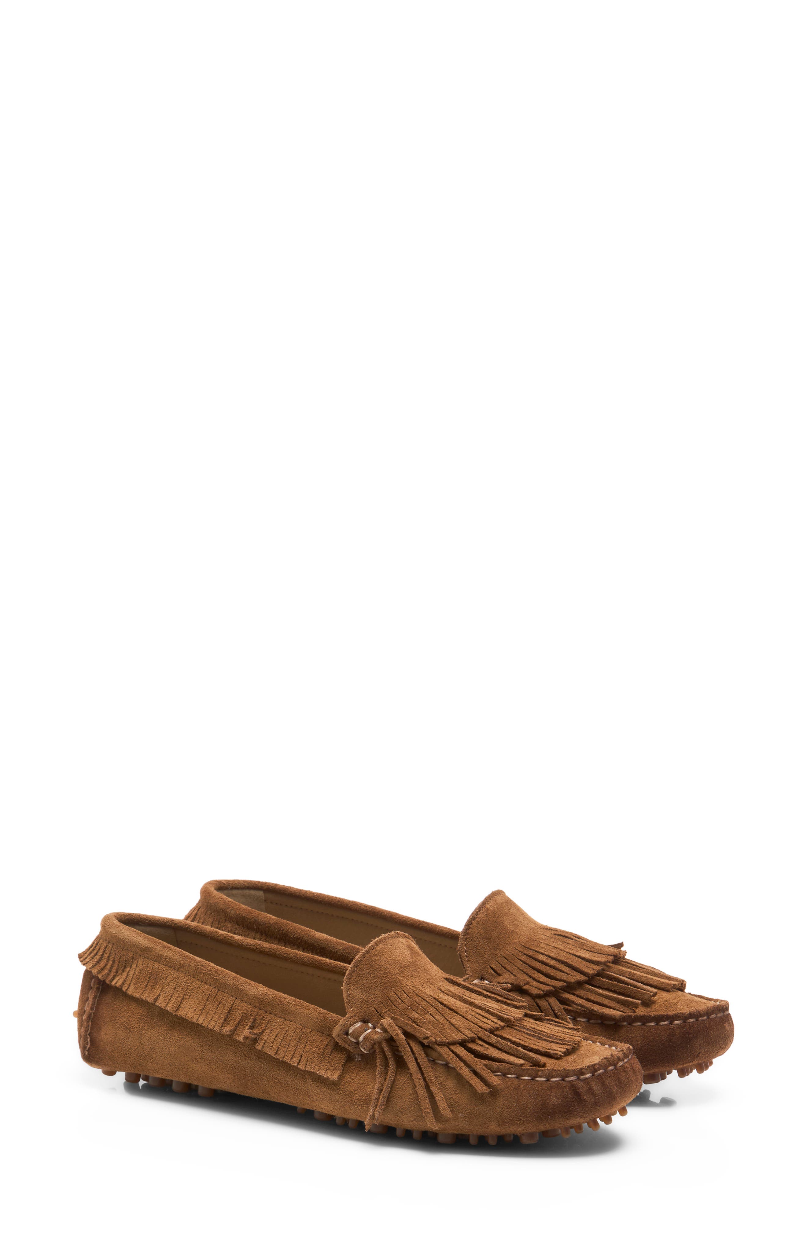 Freddie Fringe Loafer, Alternate, color, CAMEL SUEDE