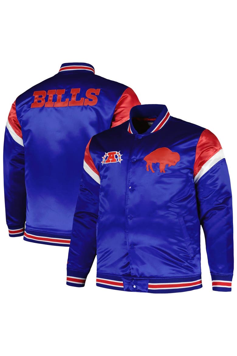 Men's Mitchell & Ness  Royal Buffalo Bills Big & Tall Satin Full-Snap Jacket, Main, color, Royal