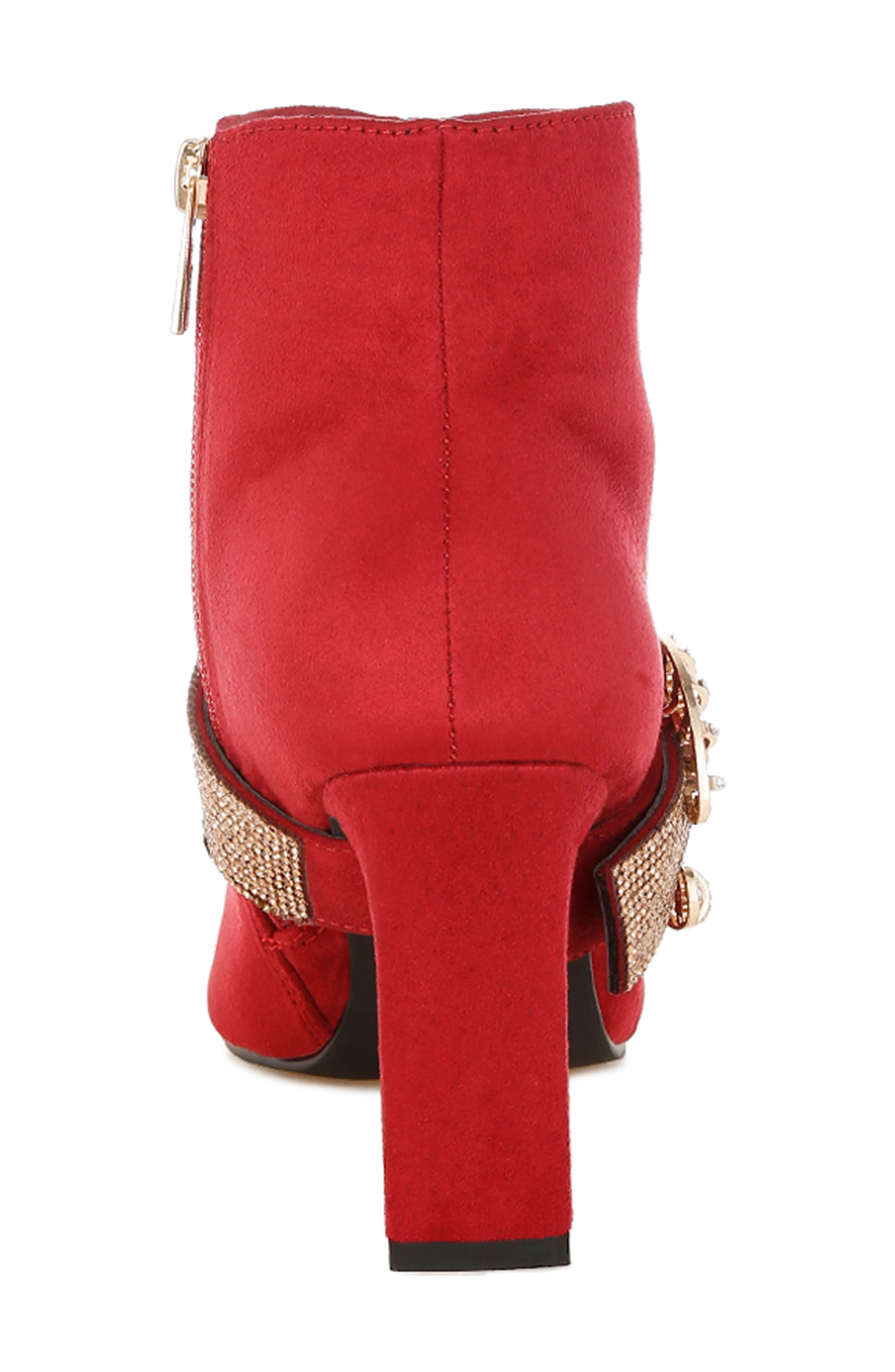 Asagao Water Repellent Bootie, Alternate, color, RED