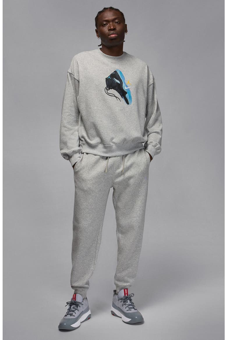 Graphic Fleece Sweatshirt, Alternate, color, GREY HEATHER/ GAMMA BLUE