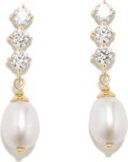 COMPLETEDWORKS Freshwater Pearl & Cubic Zirconia Drop Earrings