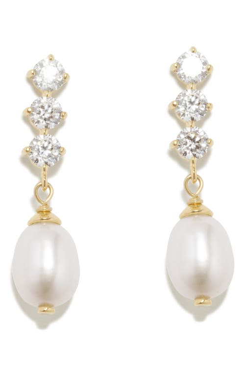 Completedworks Freshwater Pearl & Cubic Zirconia Drop Earrings In Gold