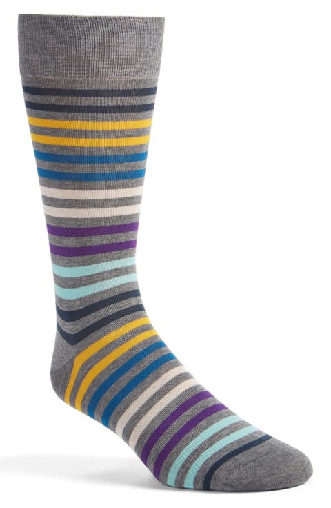Kilburn Stripe Cotton Blend Dress Socks