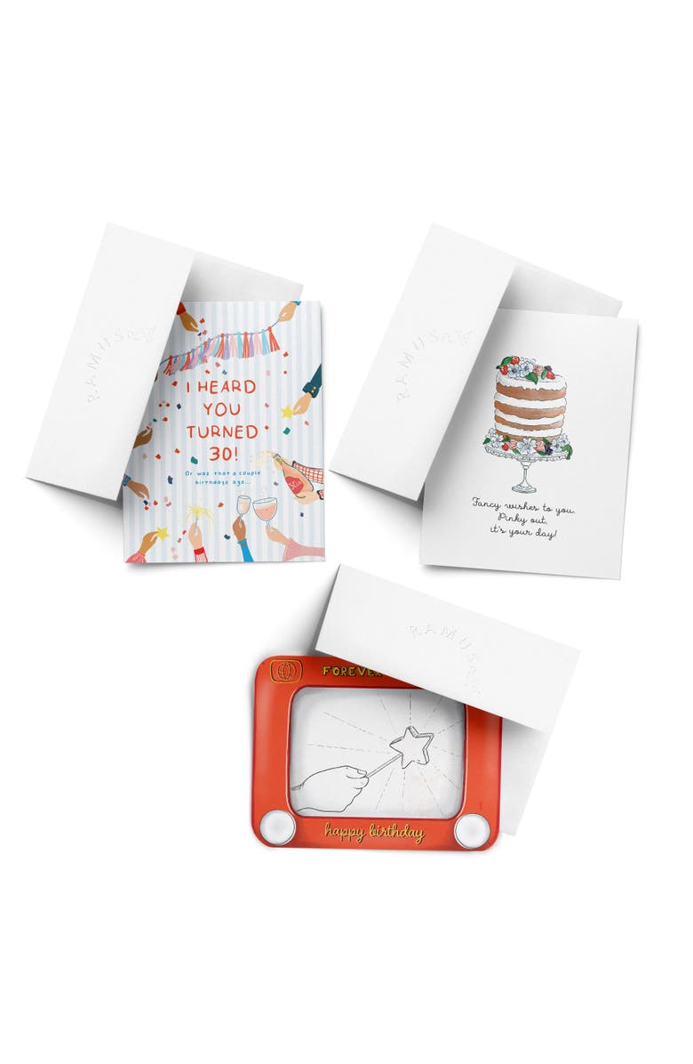 Ramus & Co Birthday Greeting Card Pack Sets (3 ct, Assorted) I Heard You Turned 30, Fancy Cake, Forever Young, Main, color, Multi-Pack