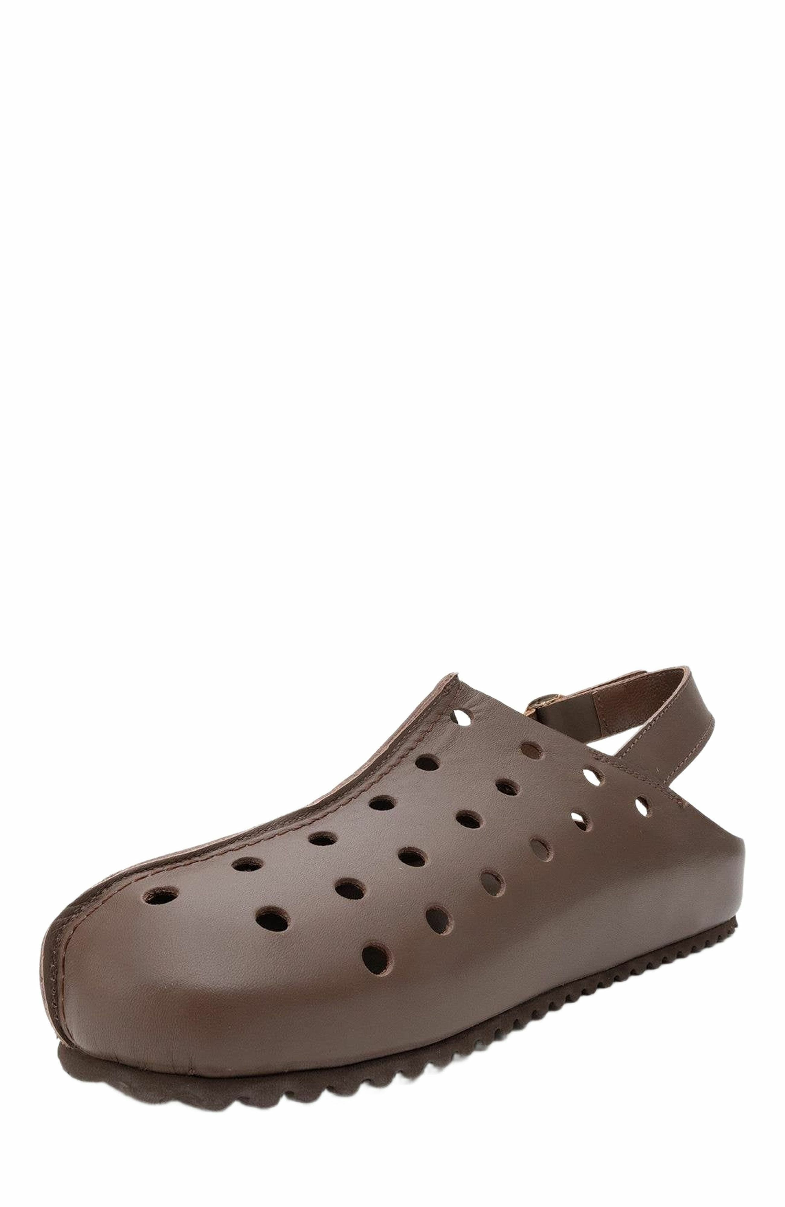 Justa Leather Clogs, Alternate, color, Brown Leather