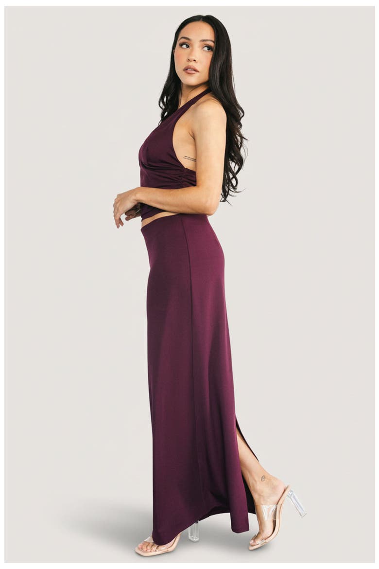 Zaria Halter Two Piece Set, Alternate, color, Mulberry