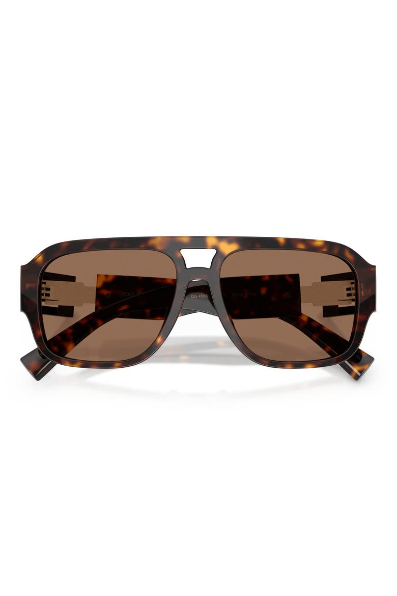 58mm Pilot Sunglasses, Alternate, color, HAVANA / DARK BROWN