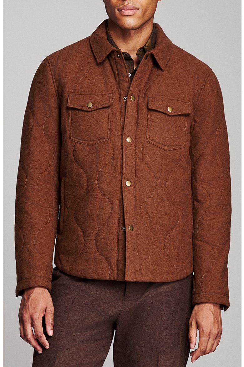 Onion Quilted Wool Blend Shirt Jacket, Main, color, OAK BROWN HEATHER
