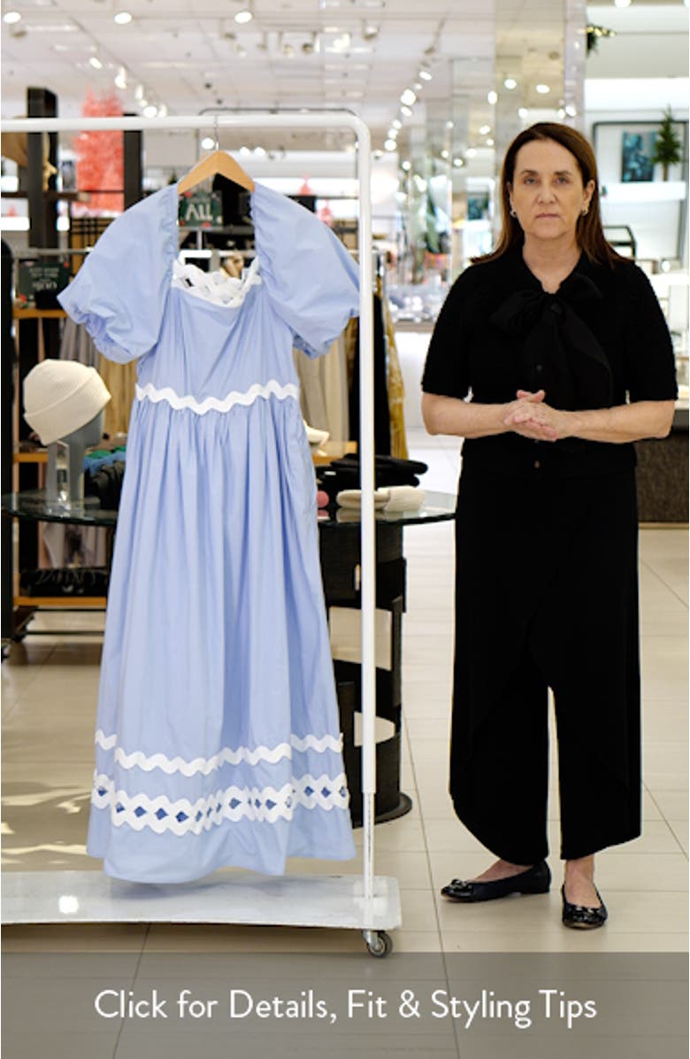 Tiered Ruffle Sleeve Tie Neck Midi Dress, sales video thumbnail