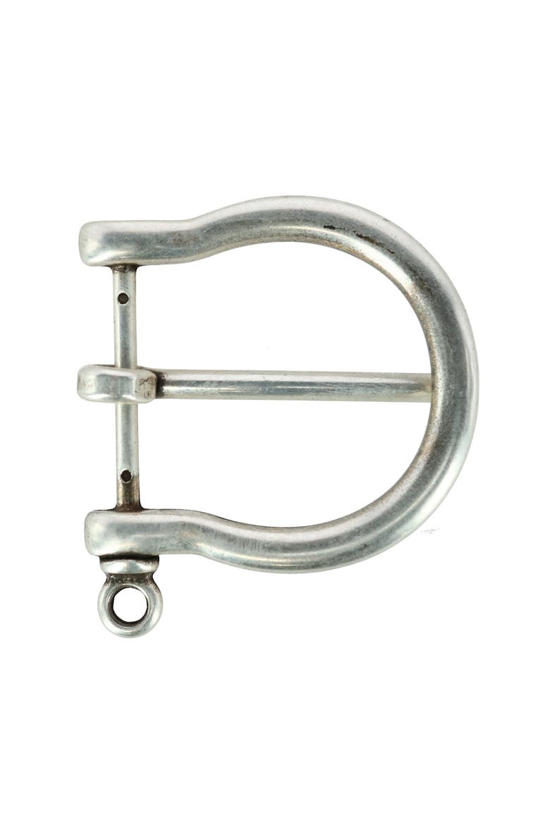 35mm Distinguished Rounded Solid Brass Harness Belt Buckle, Alternate, color, Silver