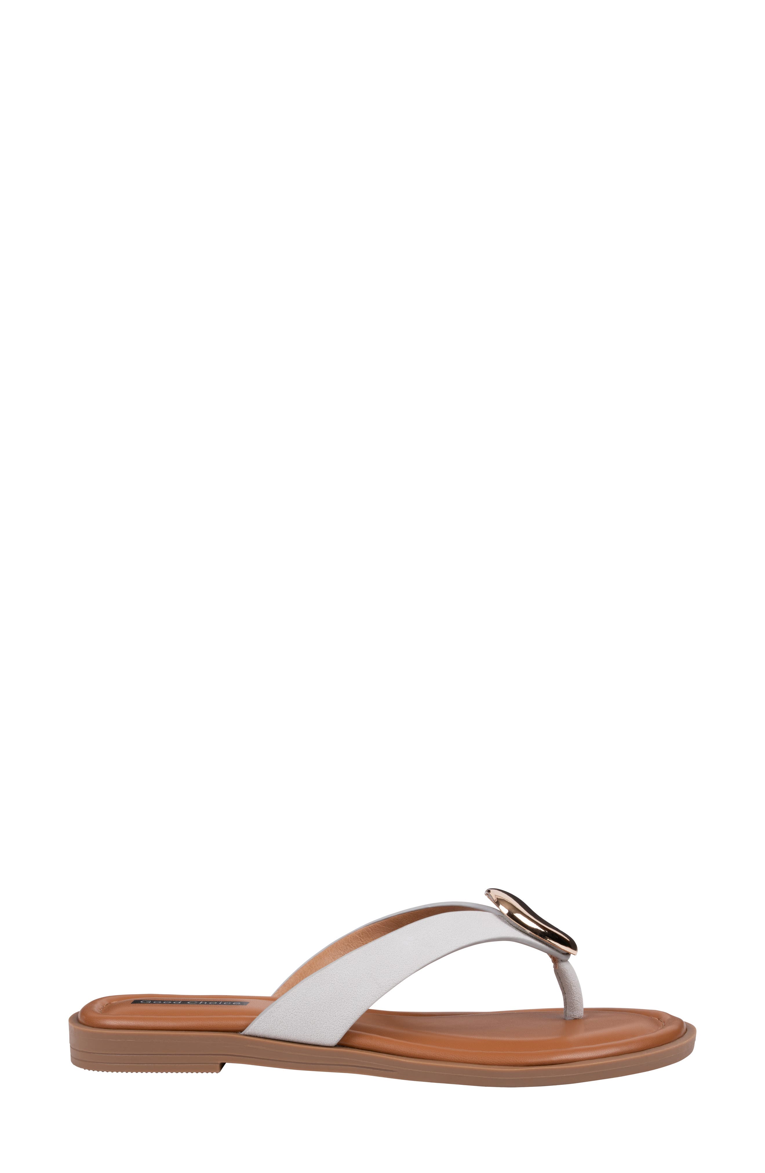GOOD CHOICE NEW YORK Lumi Embellished Flip Flop, Alternate, color, Ice