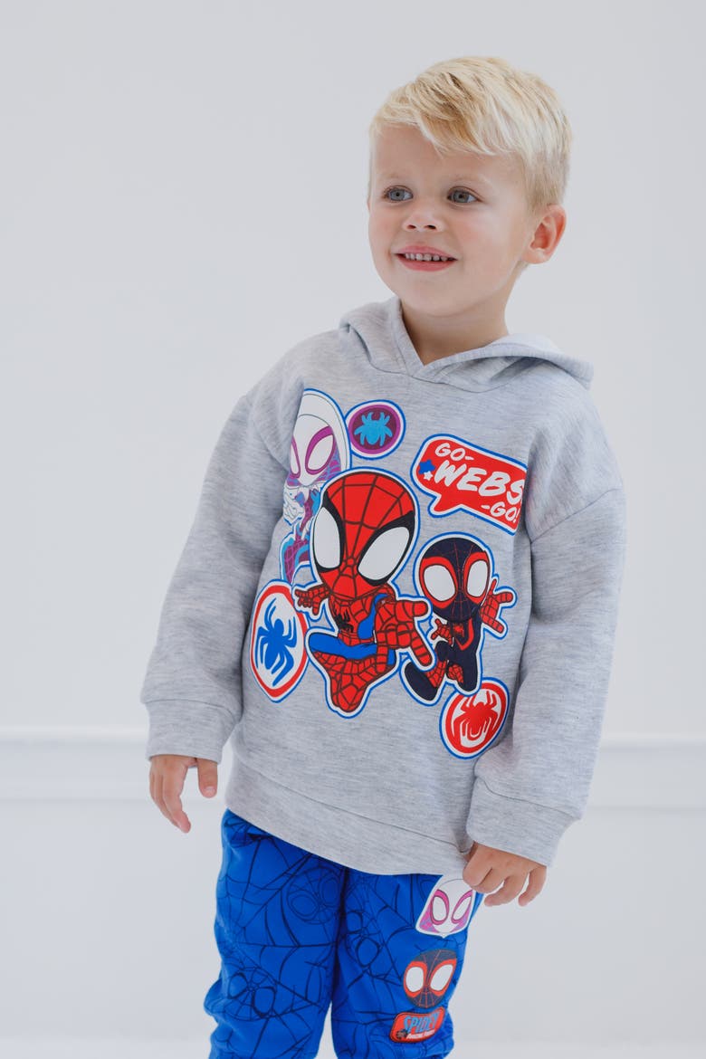 Spidey and His Amazing Friends 2-Piece Fleece Hoodie and Pants Set, Alternate, color, Spidey Blue Grey