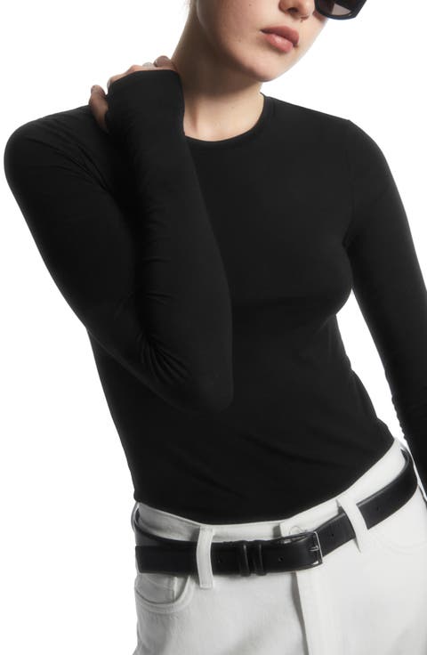 Slim Fit Long Sleeve Cotton T-Shirt