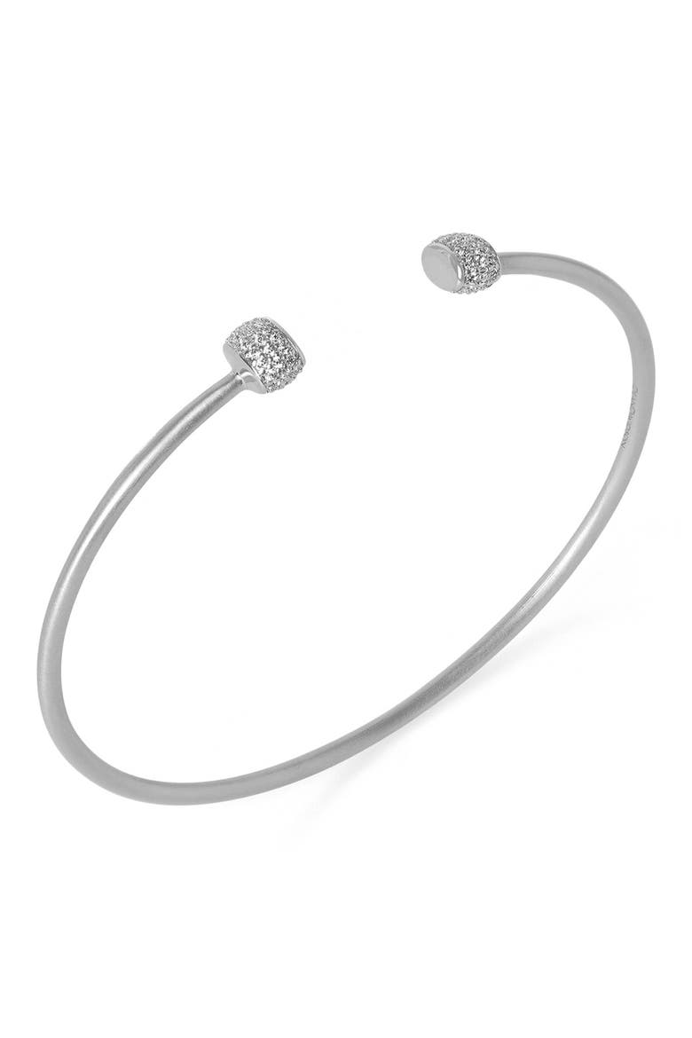 Juliette Pavé Twist Bangle, Alternate, color, WHITE TOPAZ/ SILVER