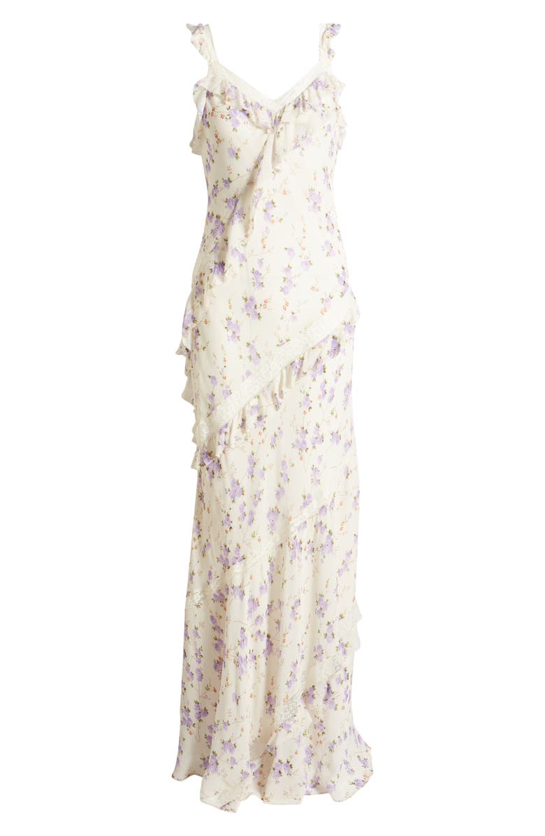 LoveShackFancy Radiance Floral Ruffle Maxi Dress, Alternate, color, 