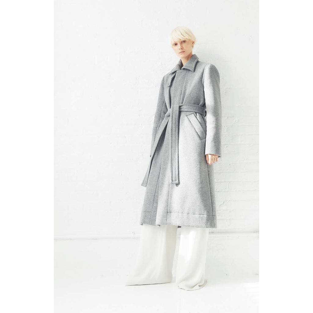 CAALO Sustainable Down Wool Over Coat in Gray  product