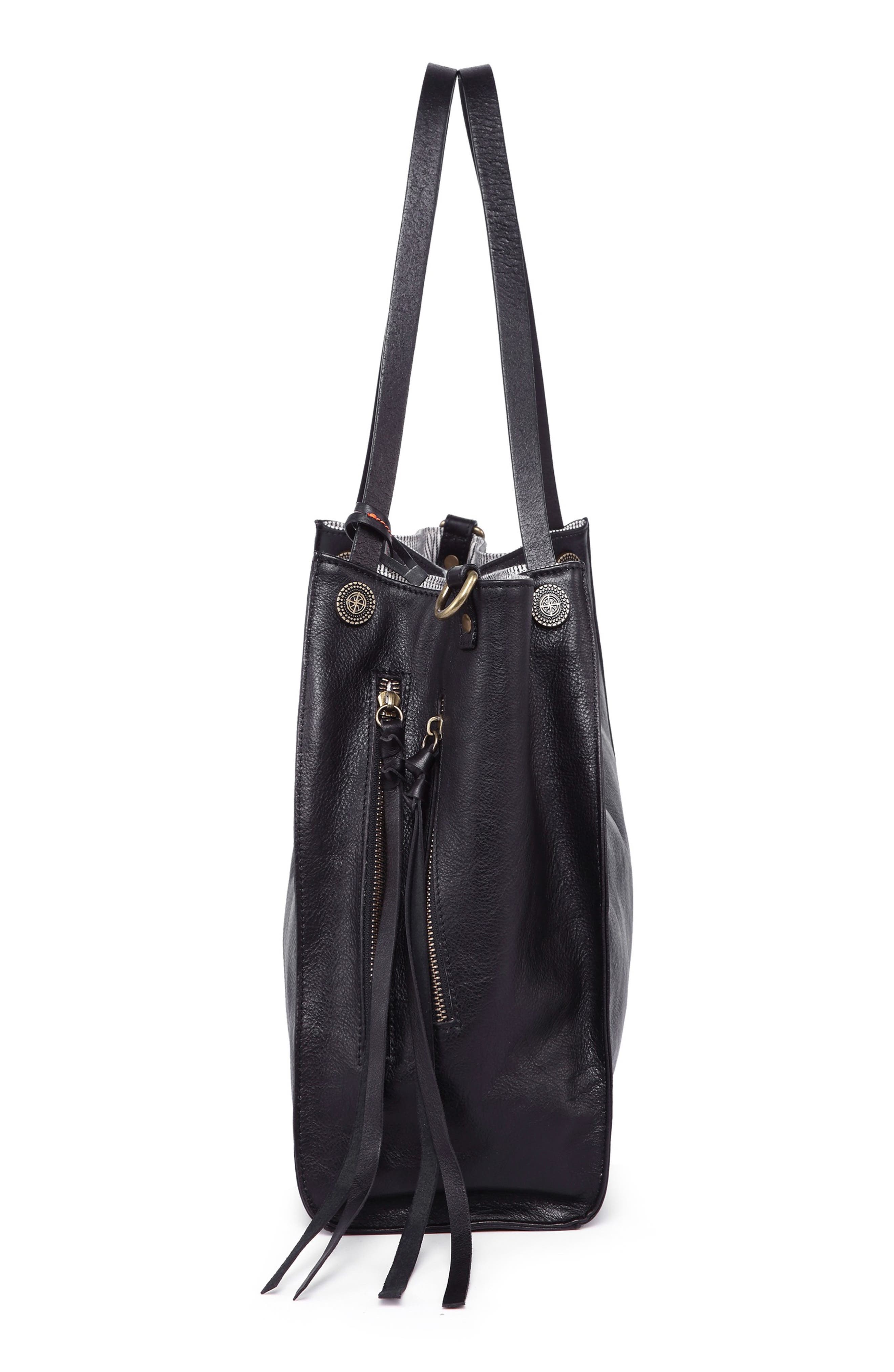 OLD TREND Daisy Leather Tote Bag, Alternate, color, Black