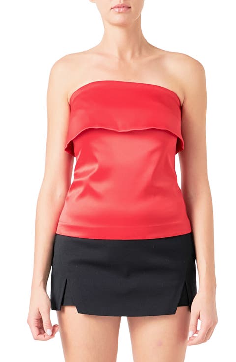 Strapless Satin Top