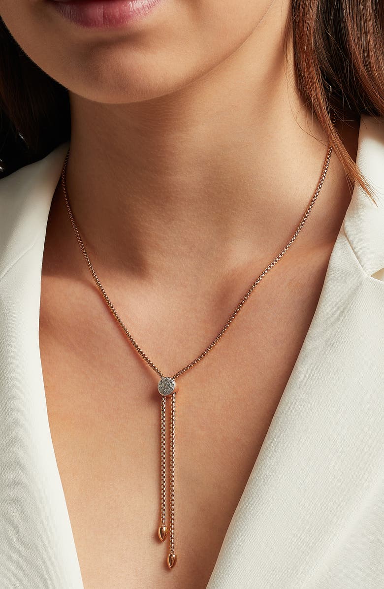 Monica Vinader Fiji Diamond Button Bolo Necklace, Alternate, color, 