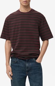 MANGO Stripe Relaxed Fit Cotton Crewneck Shirt