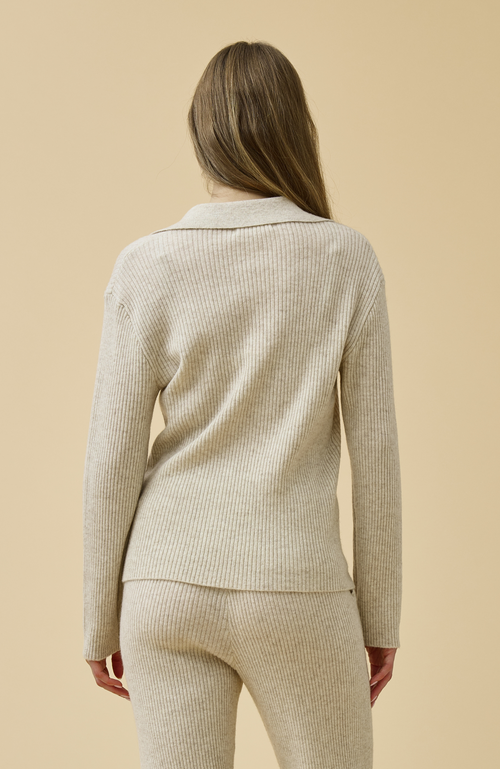 Kip. Kip Merino Cashmere Lounge Sweater In Neutral