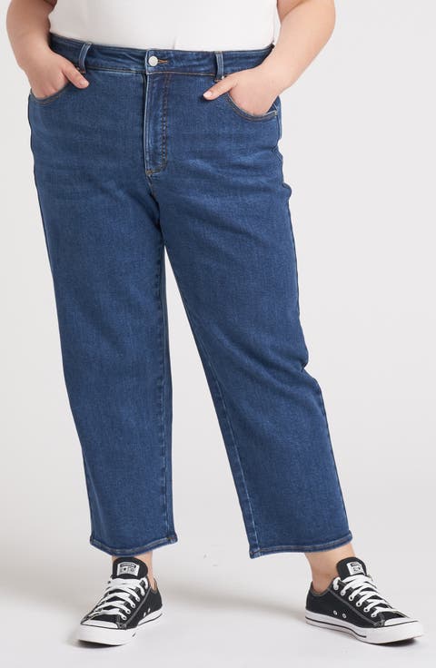 Etta High Waist Ankle Straight Leg Jeans (Plus)
