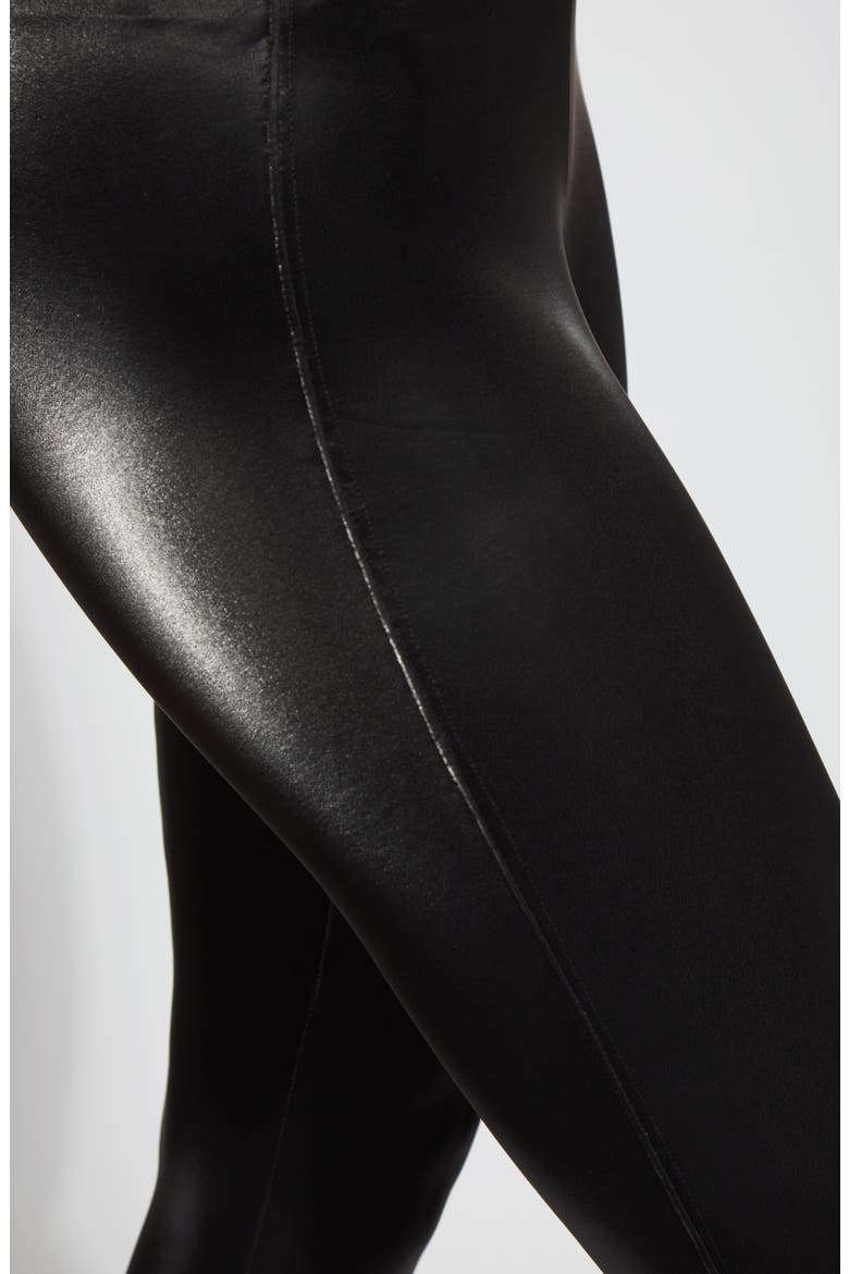 Matilda Foiled Faux Leather Leggings, Alternate, color, BLACK MIRROR
