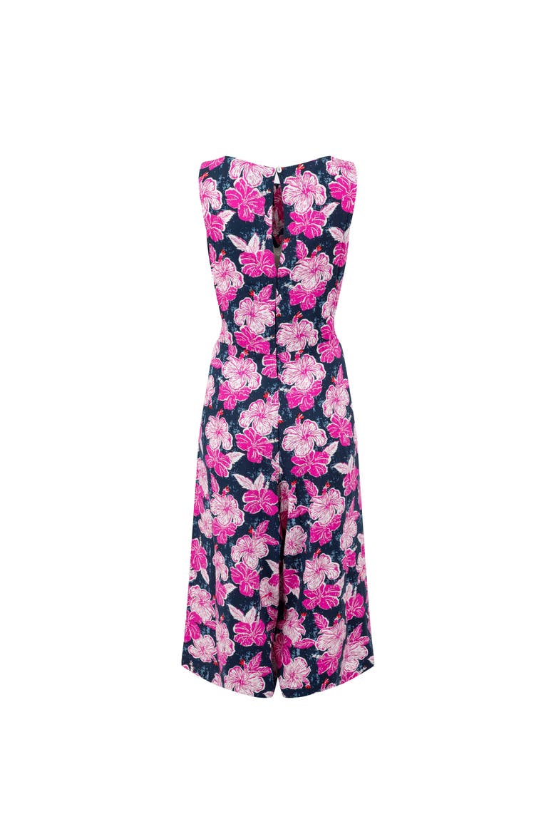 Nalani Printed Viscose Jumpsuit, Alternate, color, Fuchsia Punch