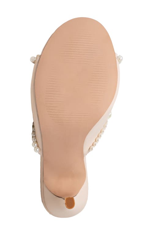 Chase & Chloe Chase And Chloe Faux Pearl Embellished Sandal In Beige