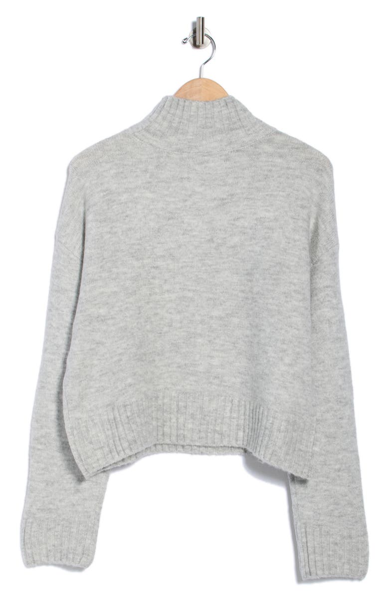 Ellen Tracy Pearly Studded Crop Sweater, Alternate, color, Light Grey Mix
