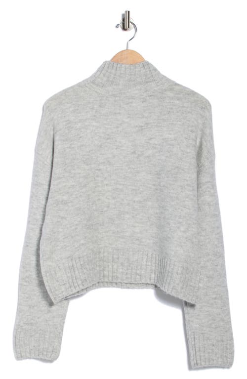 Ellen Tracy Pearly Studded Crop Sweater In Gray