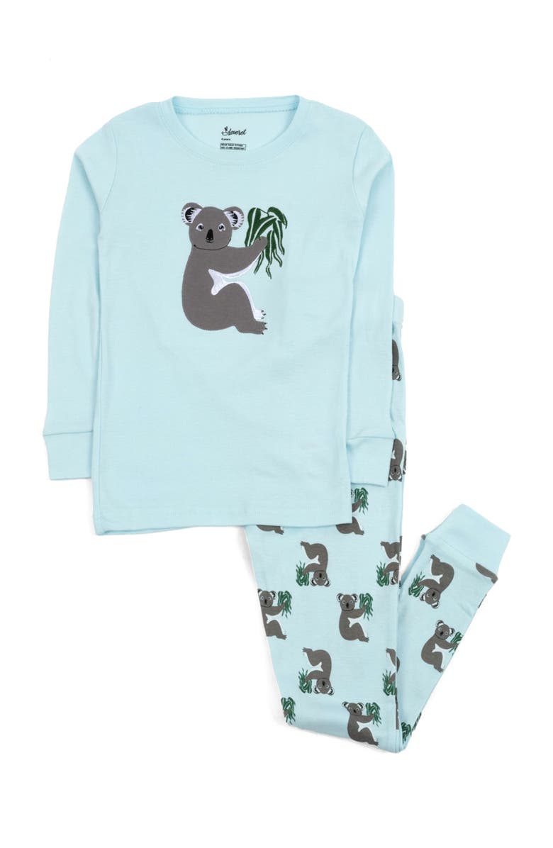 Leveret Kids Two-Piece Cotton Printed Matching Family Pajamas, Coordinated Prints, Main, color, Koala