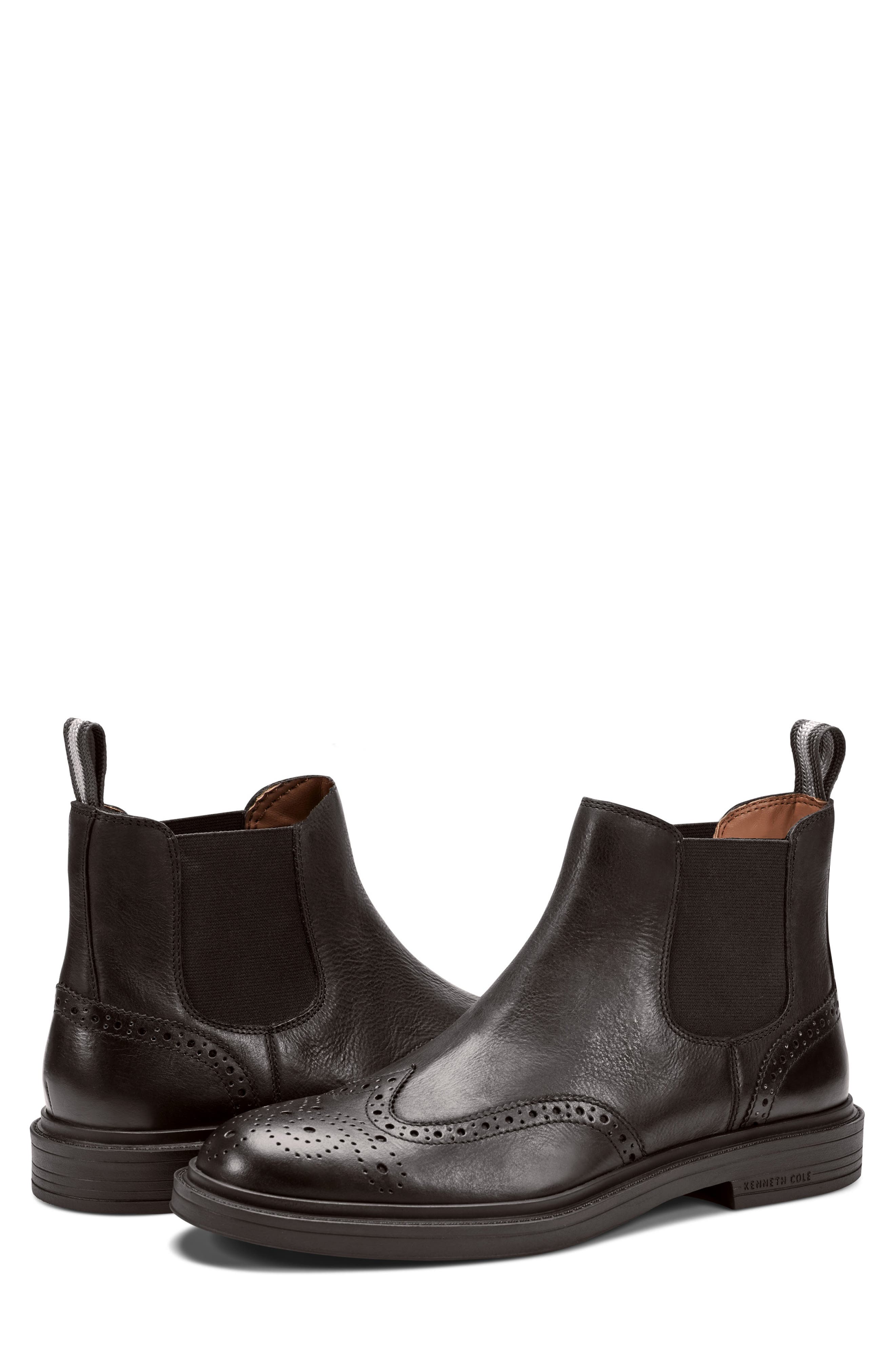 Kenneth Cole New York Frank Wingtip Chelsea Boot, Alternate, color, Mocha/ Silver