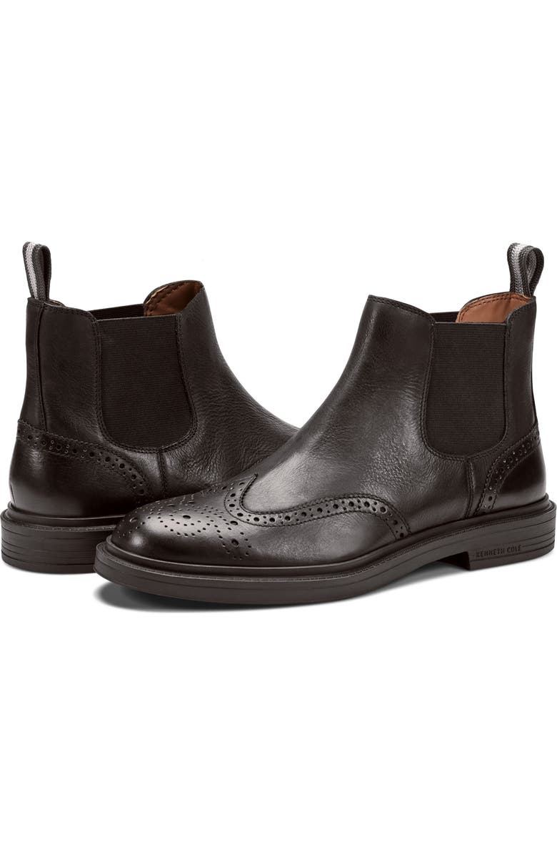 Kenneth Cole New York Frank Wingtip Chelsea Boot, Alternate, color, Mocha/ Silver