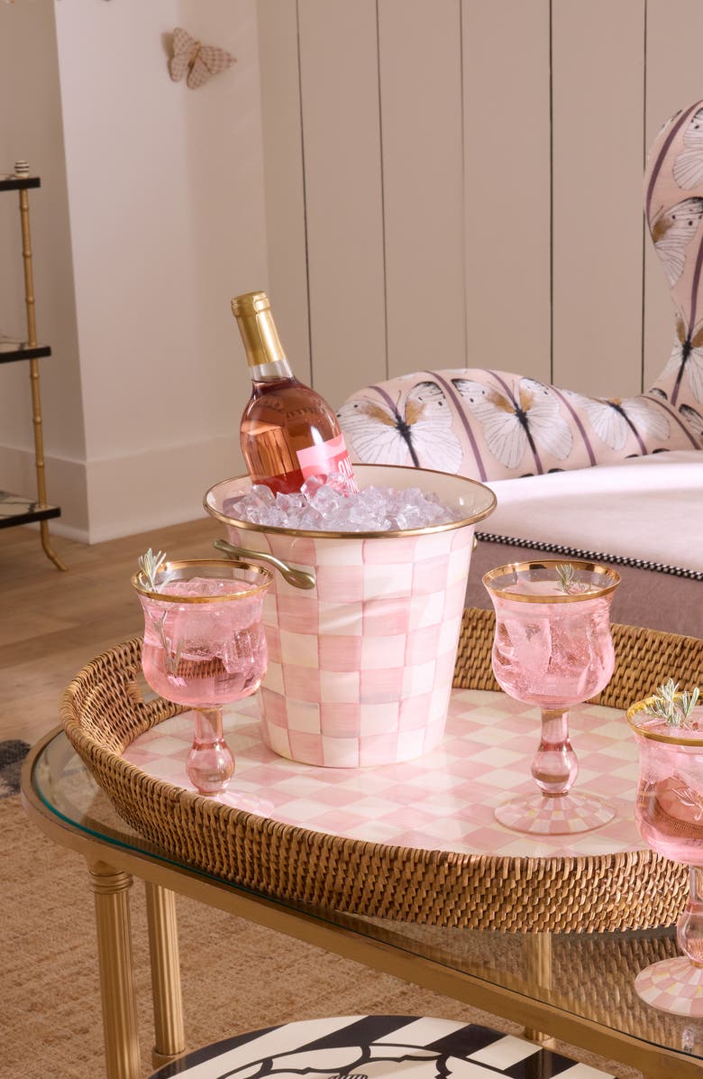 MACKENZIE CHILDS Rosy Check Enameled Steel Wine Cooler, Alternate, color, Rosy