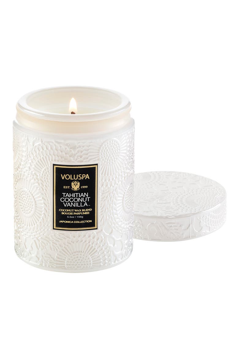 Tahitian Coconut Vanilla Small Jar Candle, Alternate, color, WHITE