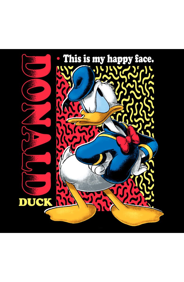 Mickey & Friends Men's Mickey & Friends Donald Duck This is my Happy Face  Graphic T-Shirt, Alternate, color, Black