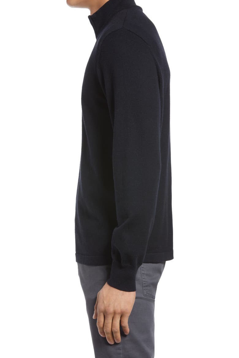 Tech-Smart Quarter Zip Pullover Sweater, Alternate, color, BLACK