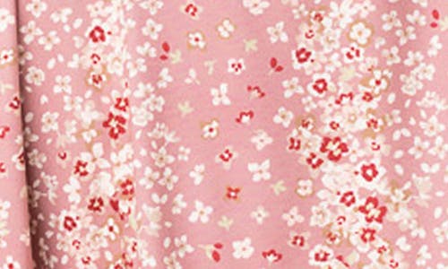 Kiyonna Gemini Floral Bell Sleeve Wrap Dress In Pink Floral Falls