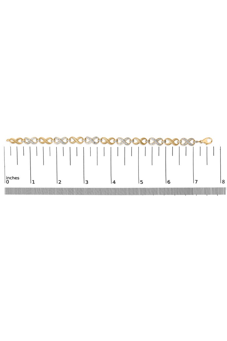 Gold Vermeil 1/10 Cttw Diamond Infinity Link Bracelet, Alternate, color, Silver