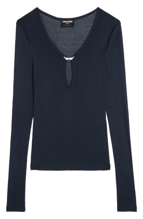 Zadig & Voltaire Tina Keyhole Neck Knit Top