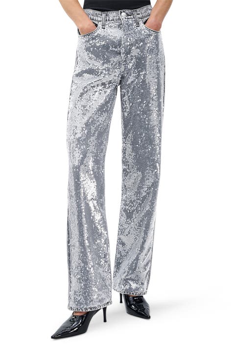 Shea Sequin Straight Leg Jeans (Stelsequin)