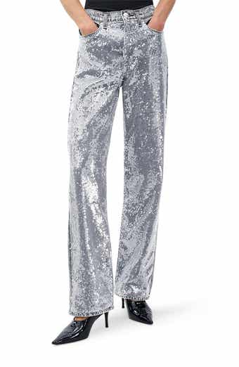 Shea Sequin Straight Leg Jeans