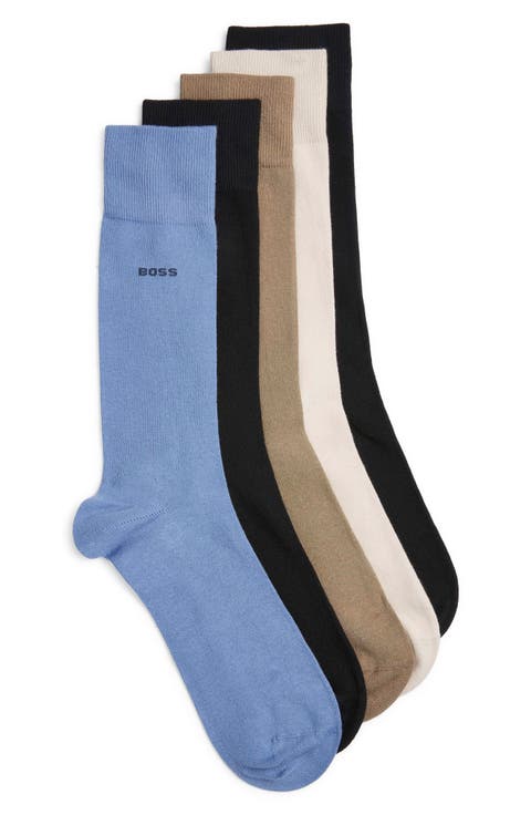 Assorted 5-Pack Cotton Blend Dress Socks