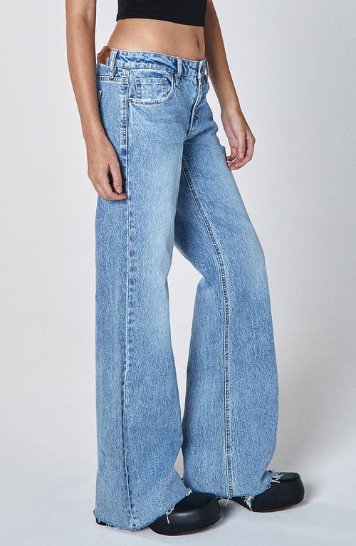Unpublished Jody Raw Hem Wide Leg Jeans In Blue