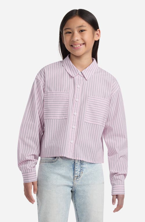 Abercrombie Girls Button Front Boxy Shirt In Pink