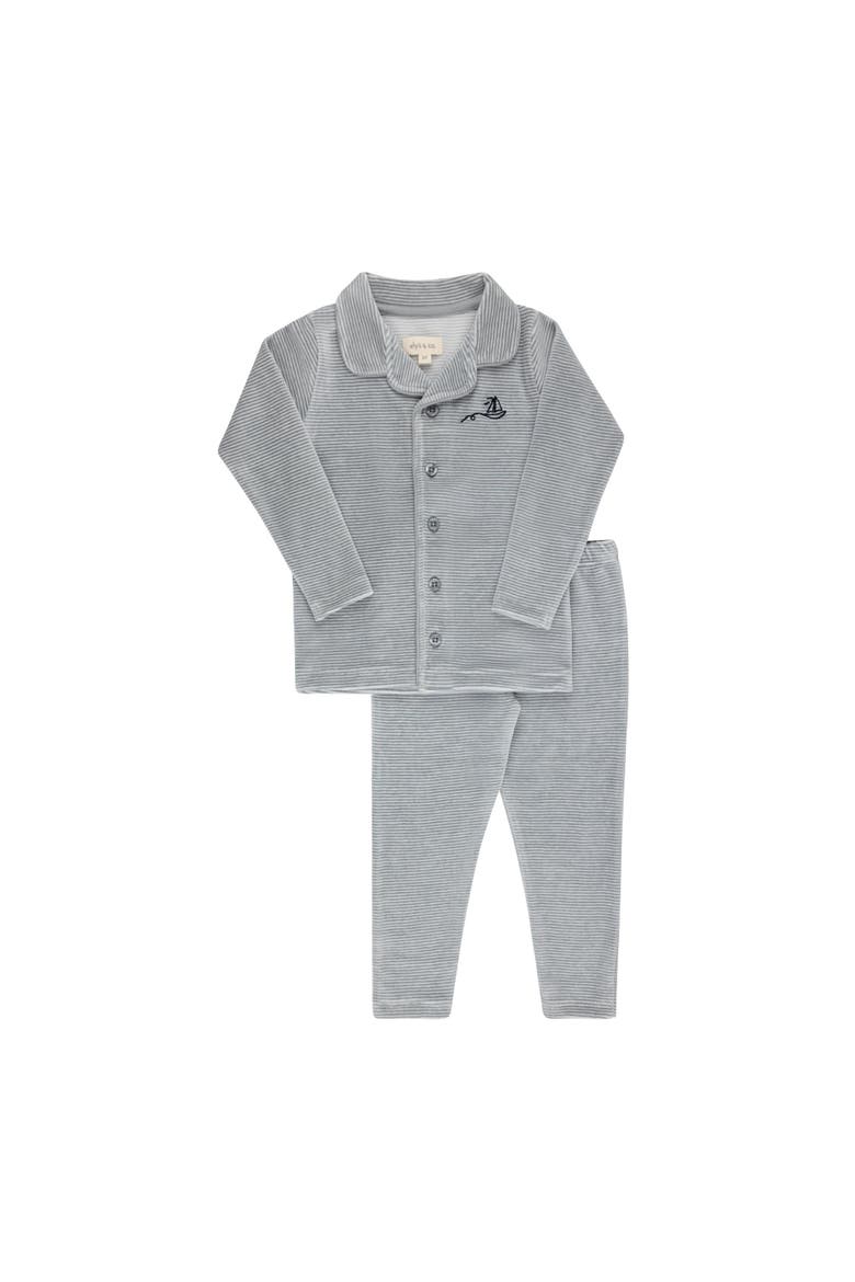 Velour Stripe Collection - Pajama, Main, color, Light Blue