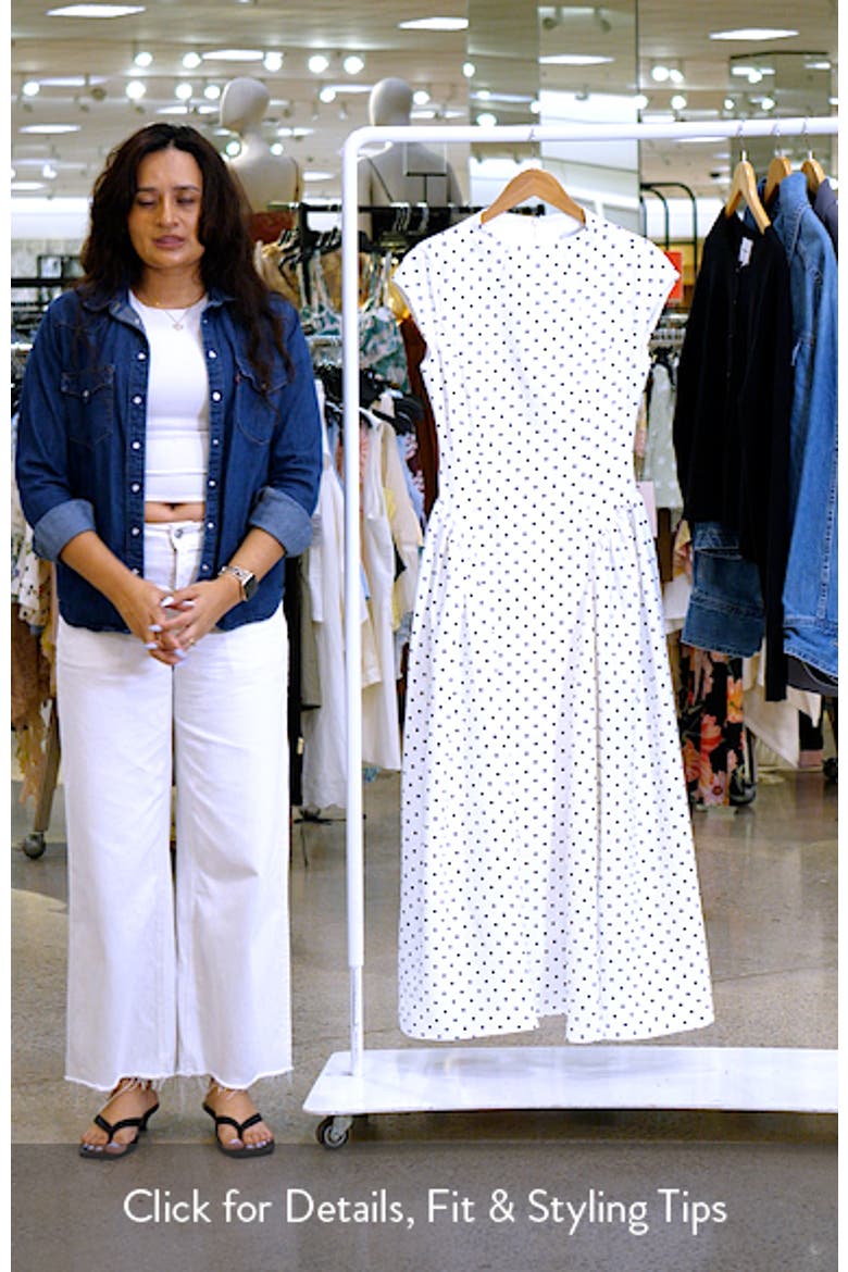 Dot Gathered Midi Dress video