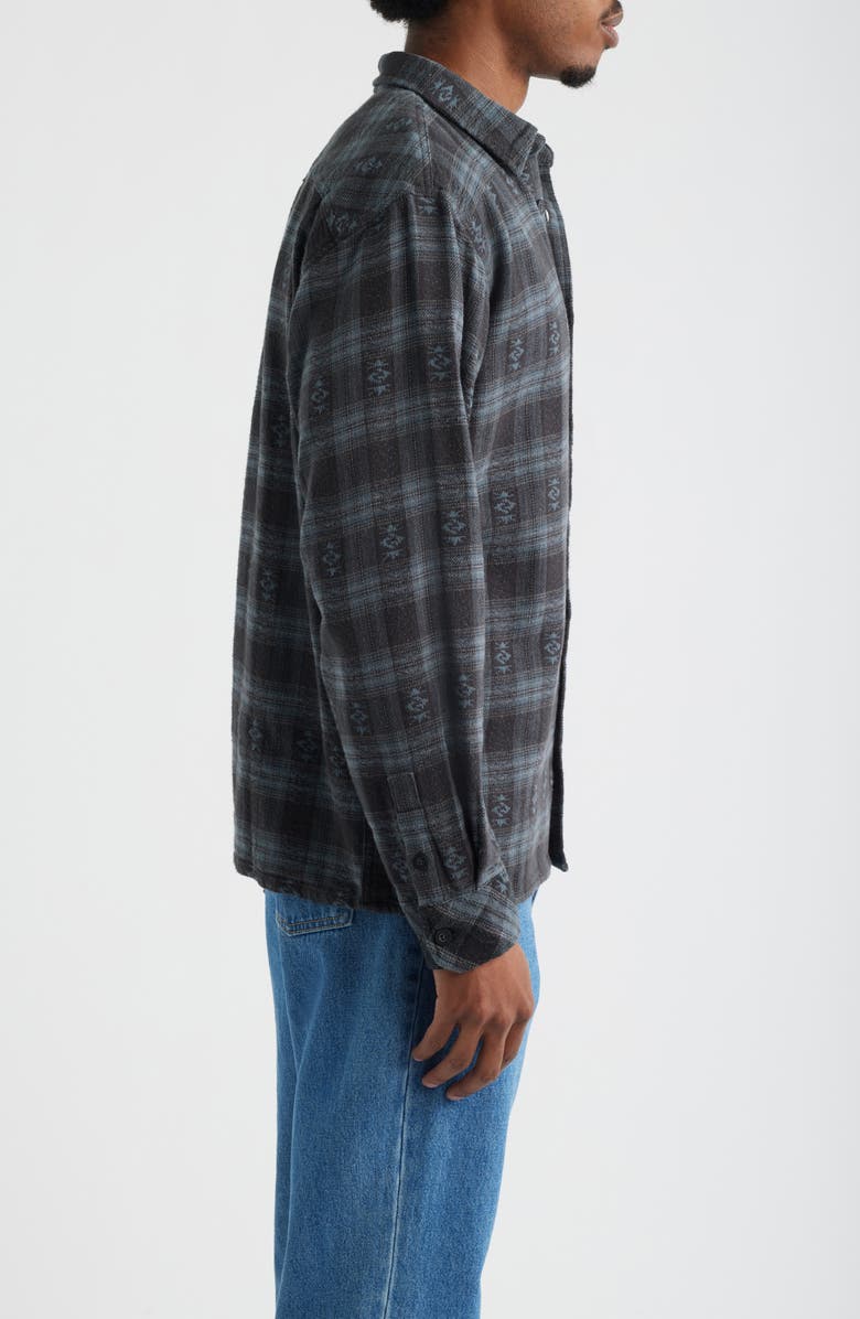 Rip Curl Liquid Trips Flannel Long Sleeve Button-Up Shirt, Alternate, color, Washed Black